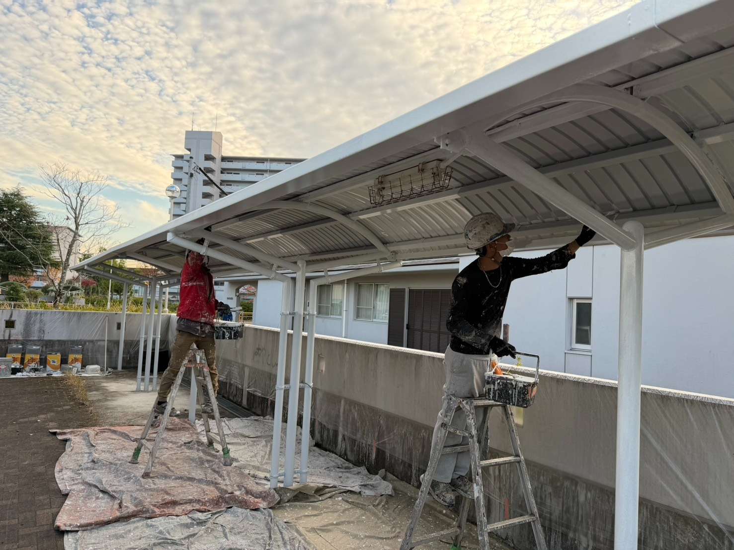 愛知県名古屋市Hマンションの塗装工事が始まりました✨愛知県・名古屋市で塗装工事・防水工事をお考えの方は是非三誠株式会社にお任せください☺