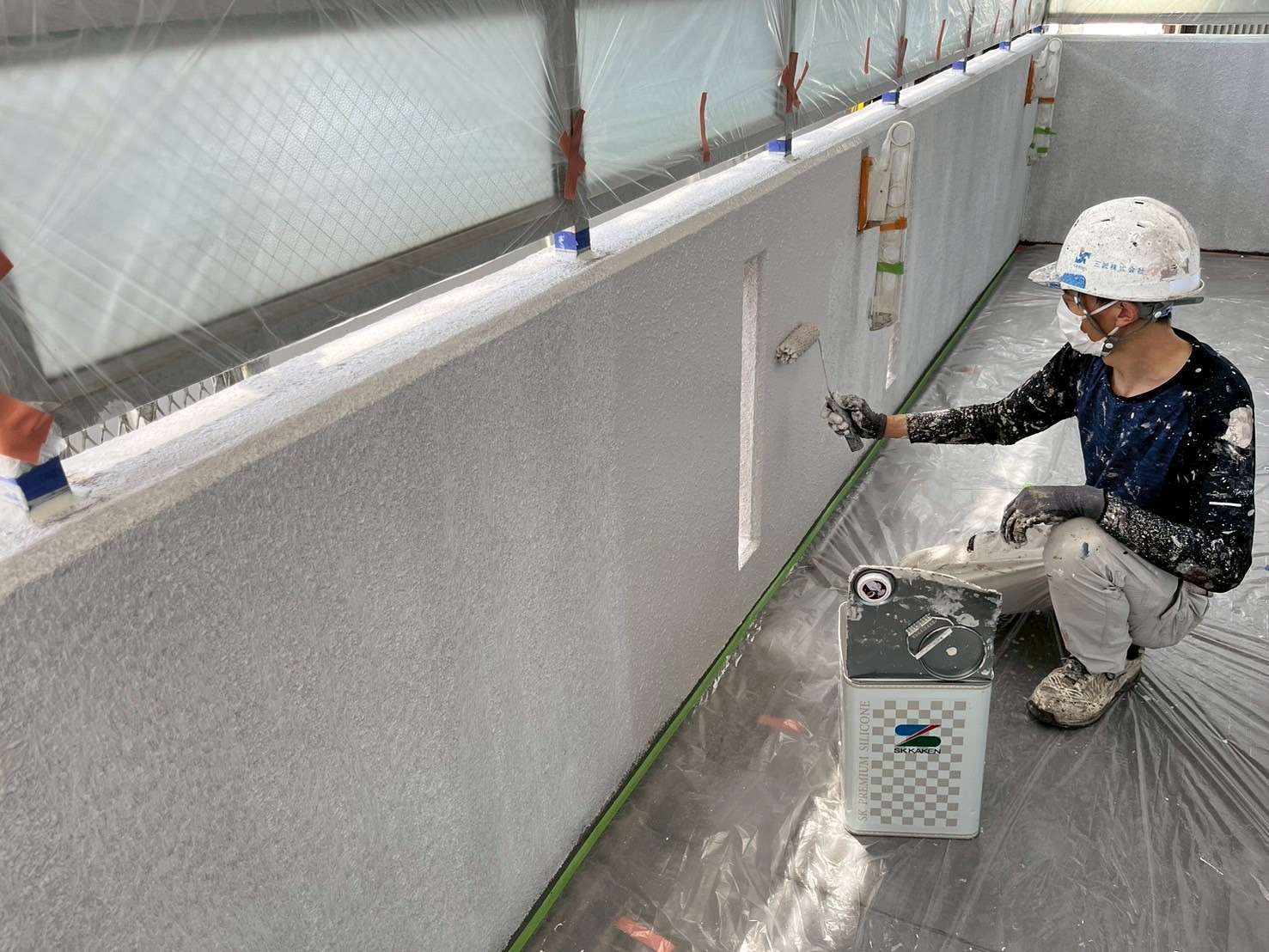 愛知県マンション塗装工事の様子をご紹介させていただきます👷✨愛知県・名古屋市で外壁塗装工事・防水工事をお考えの方は是非三誠株式会社にお任せください！